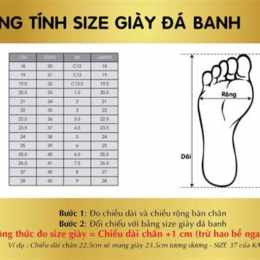 bảng size giày đá bóng nike