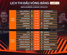 giao diện app bóng đá europa league