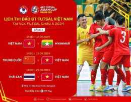 giao diện app bóng đá futsal việt nam thái lan