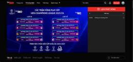 giao diện app bóng đá phát kênh nào