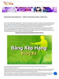 hướng dẫn sử dụng bang xep hang bong da bo dao nha