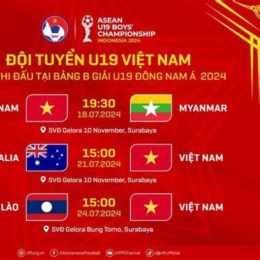 lịch bóng đá u19 việt nam