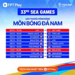 lịch đá bóng sea game