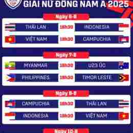 lịch thi bóng đá đông nam á