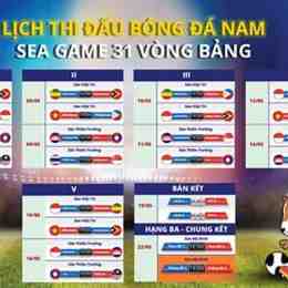 lịch thi đấu bóng đá sea games 22