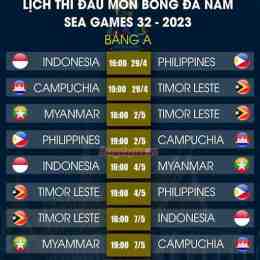 lịch thi đấu bóng đá sea games hôm nay
