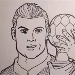 vẽ cầu thủ bóng đá ronaldo